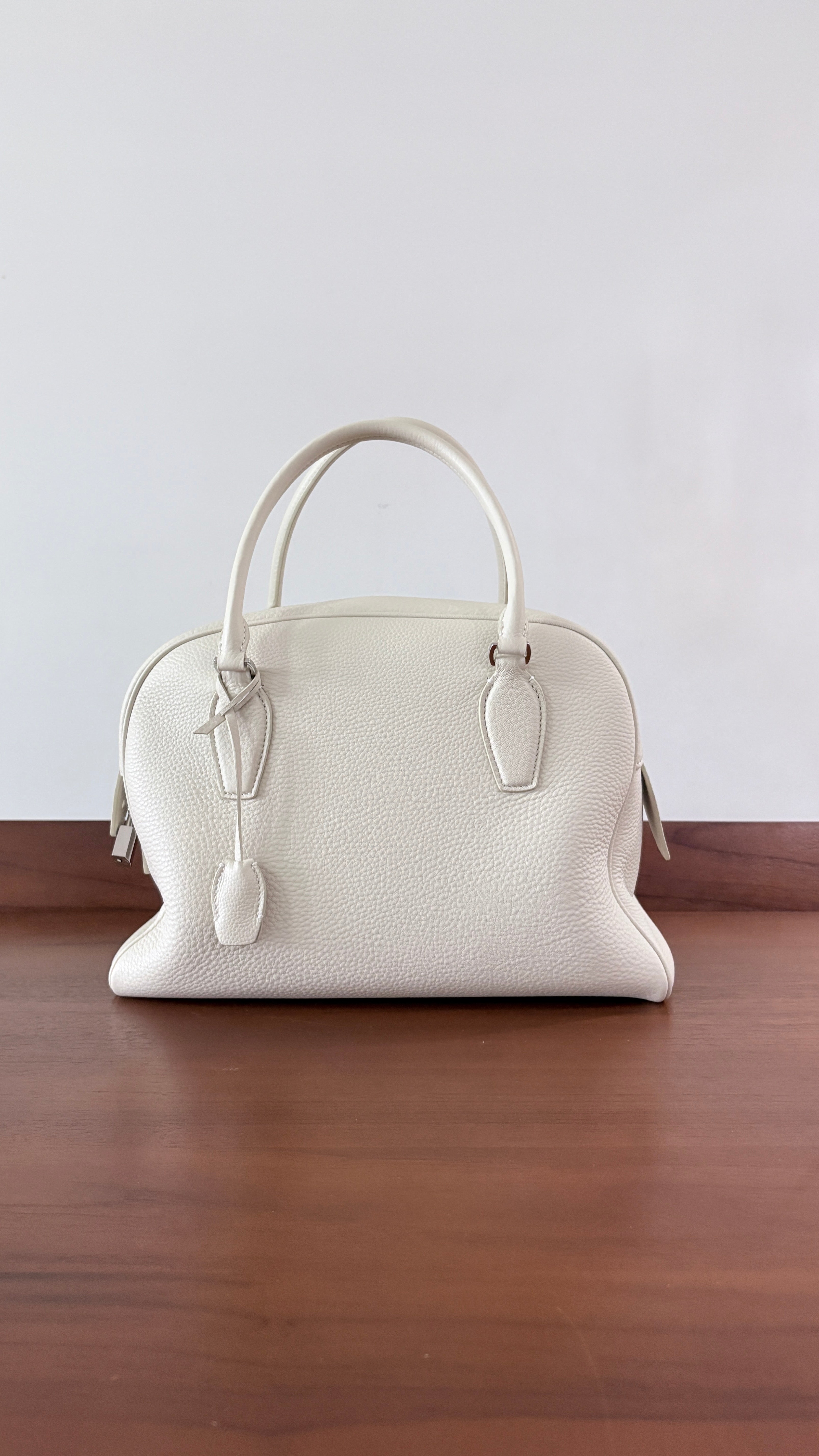 Off-White Leather Bowling Bag