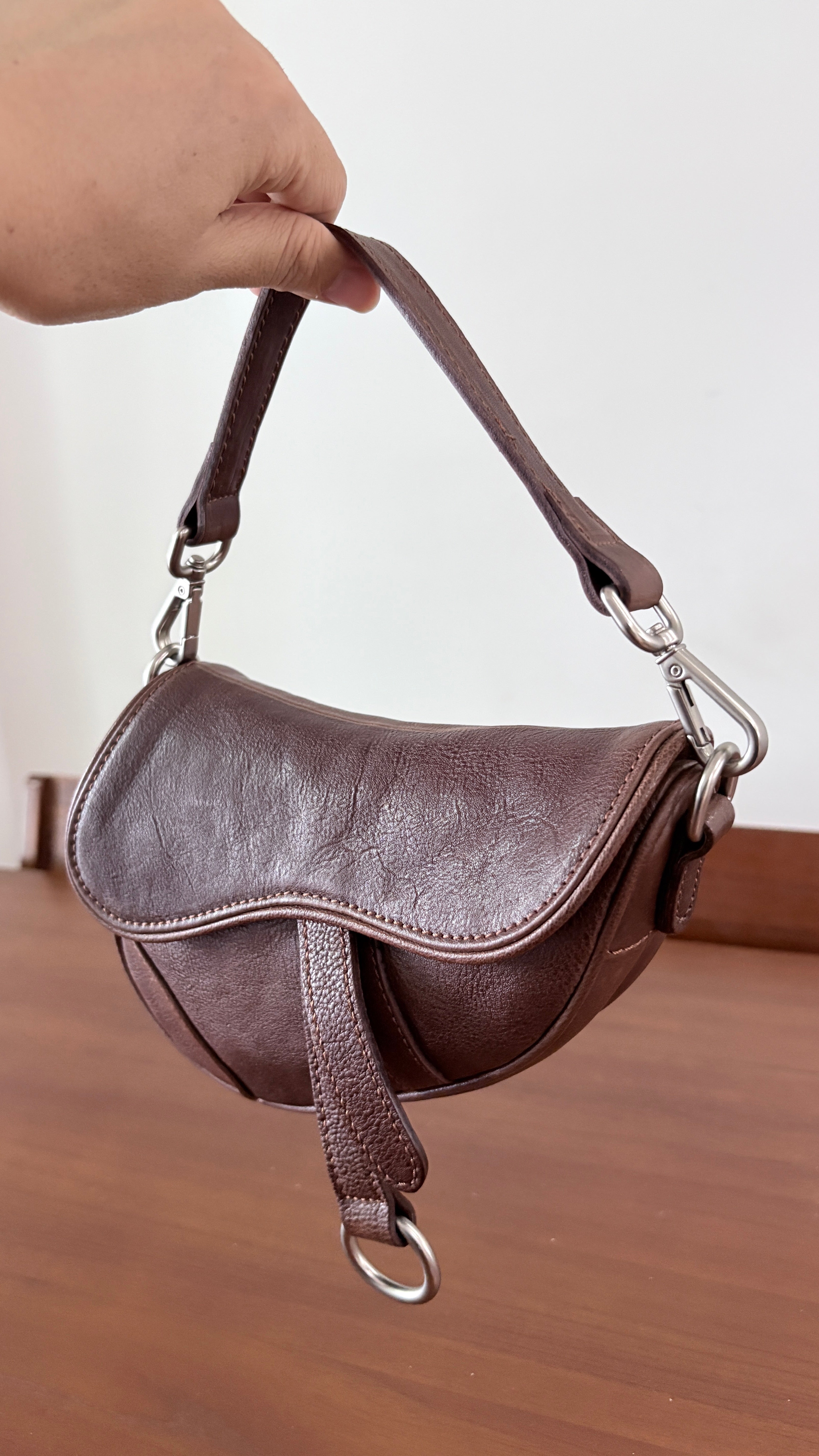 Brown Leather Saddle Bag