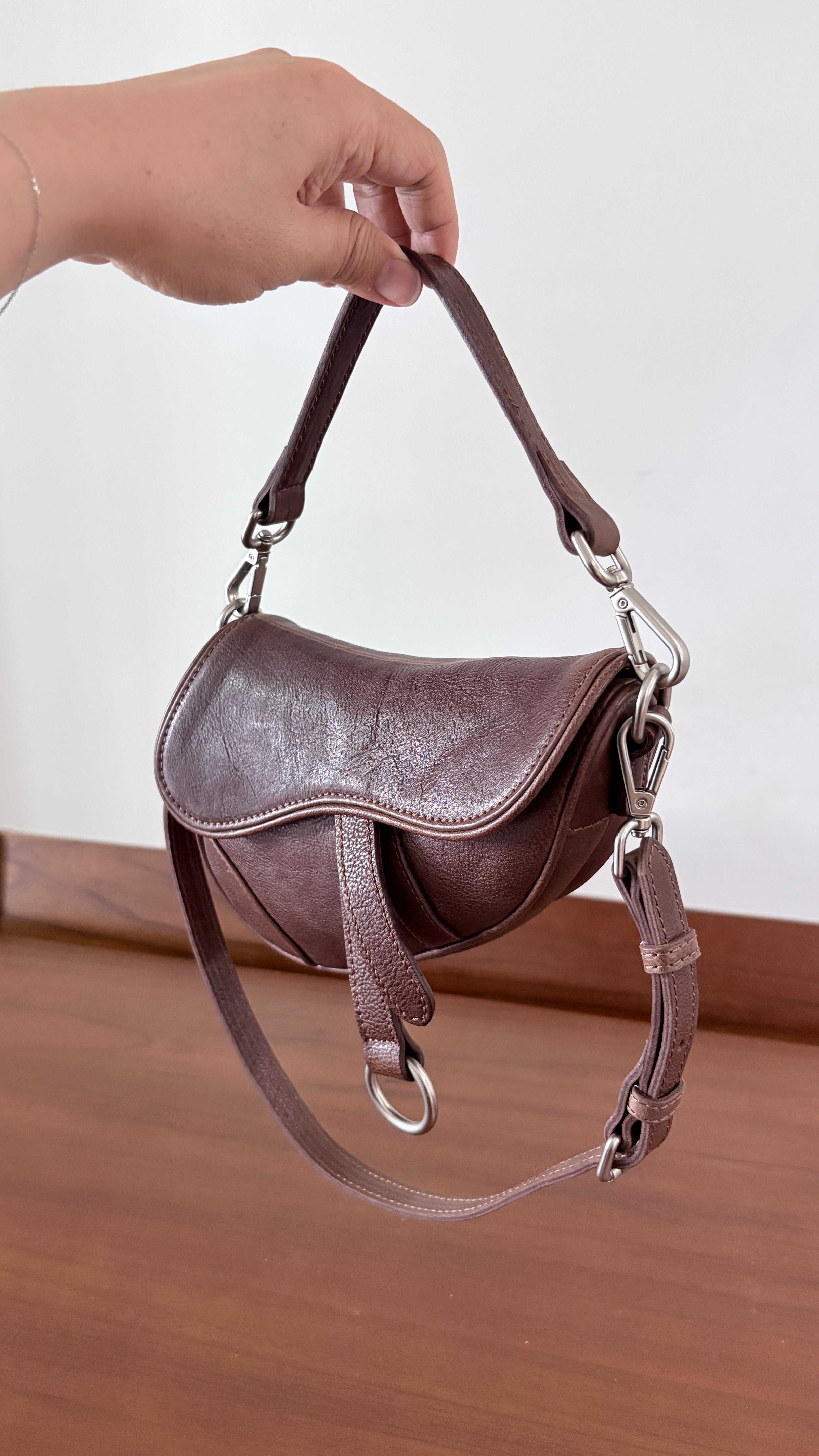 Brown Leather Saddle Bag