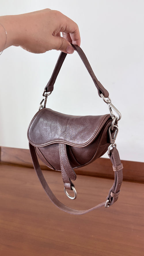 Brown Leather Saddle Bag