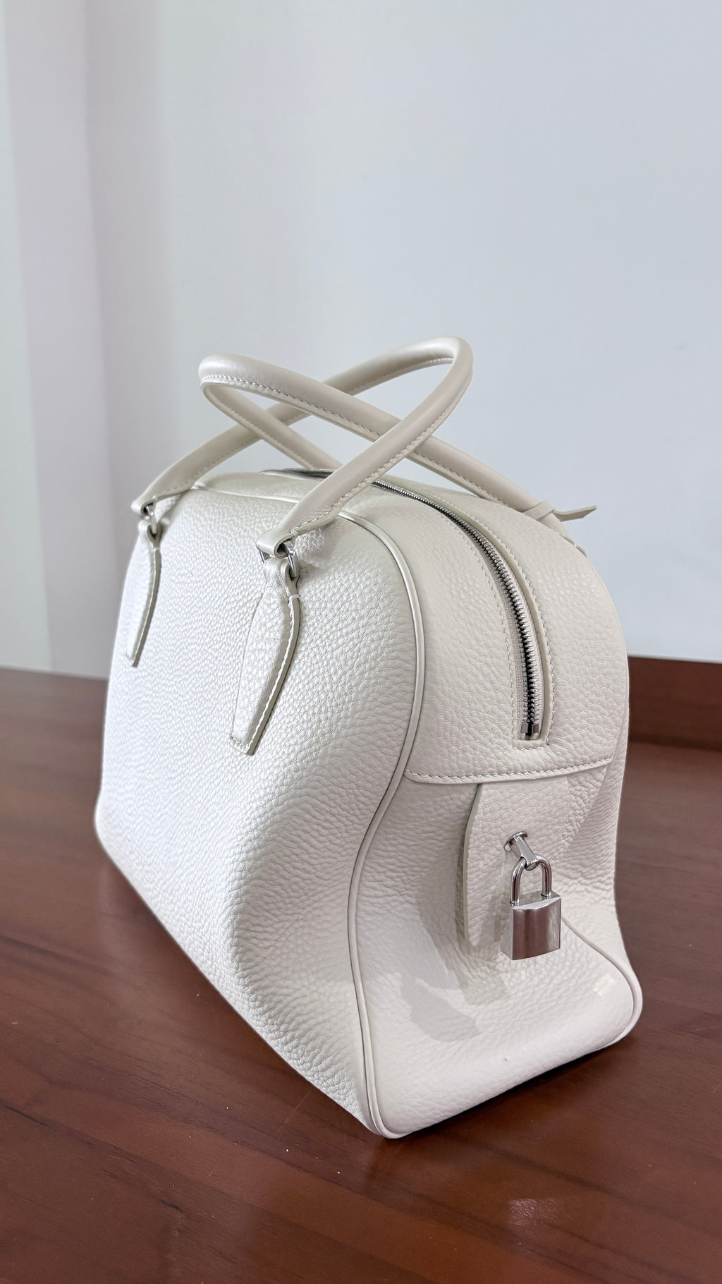 Off-White Leather Bowling Bag