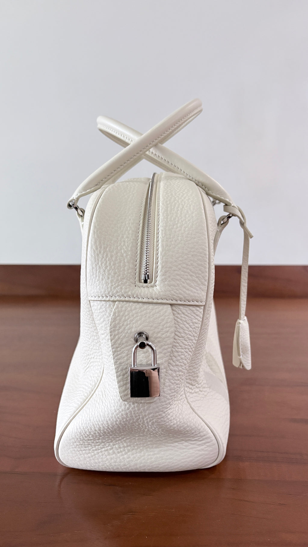 Off-White Leather Bowling Bag