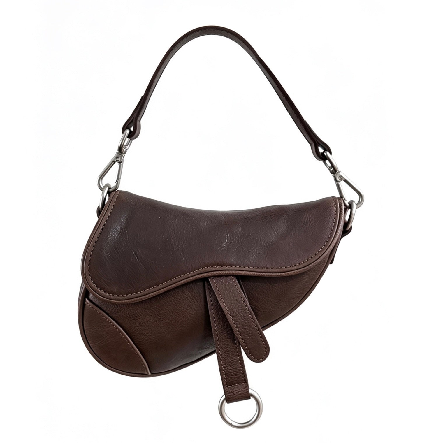 Brown Leather Saddle Bag