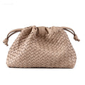 Beige Woven Upcycled Leather Bag